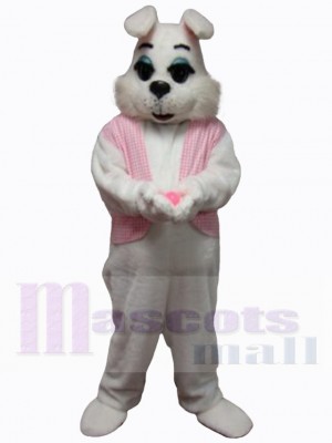 Easter Bunny Mascot Costume Animal in Pink Vest
