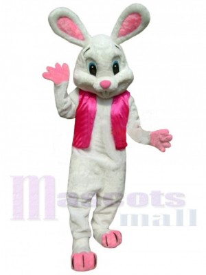 Friendly Easter White Bunny Mascot Costume Animal