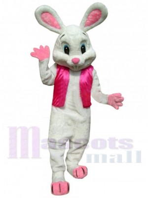 Friendly Easter White Bunny Mascot Costume Animal