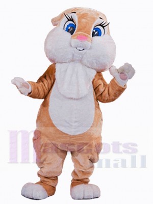 Orange Bunny Rabbit Mascot Costume Animal with White Belly