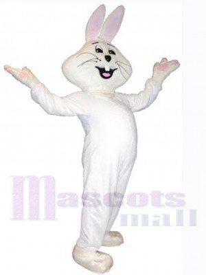 White Bunny Rabbit Mascot Costume Animal with Chubby Belly