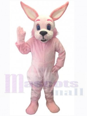 Friendly Pink Easter Bunny Rabbit Mascot Costume Animal