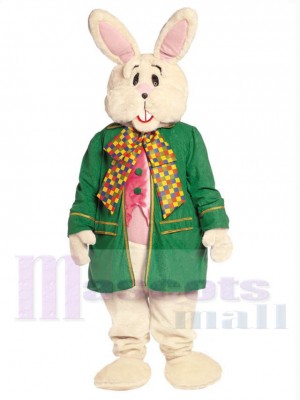 Easter Bunny Mascot Costume Animal in Green Suit