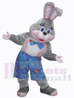 Leisurely Grey Easter Bunny Mascot Costume Animal