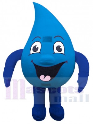 Funny Blue Water Drop Mascot Costume Cartoon