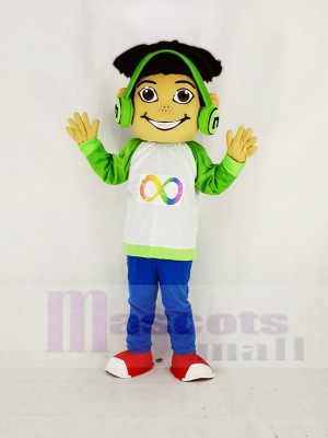 Musical Freckles Boy Mascot Costume Cartoon