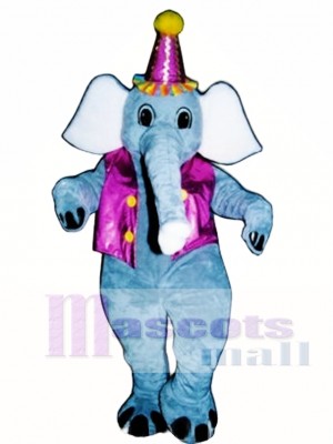 Elliot Elephant with Vest & Hat Mascot Costume