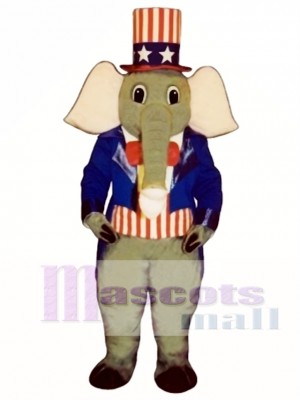 Cute Patriotic Elephant Mascot Costume Animal 
