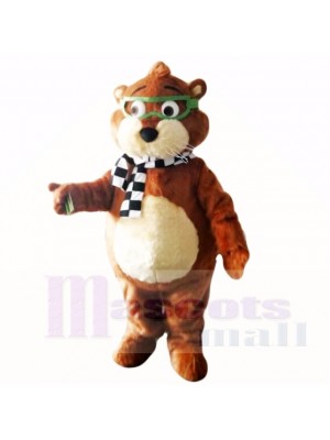 Glasses Gopher with Black and White Scarf Mascot Costumes Cheap