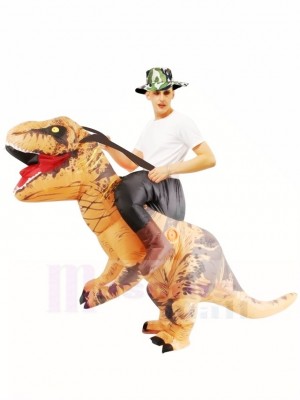 Brown Tyrannosaurus T-Rex Inflatable Carry Me Ride On Costumes