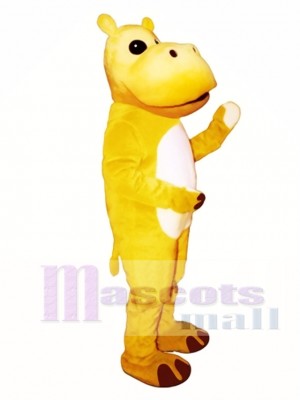 Cute Yellow Hippo Mascot Costume Animal 