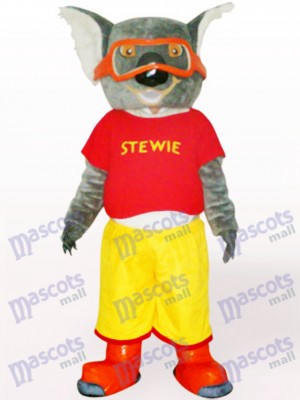 Skiing Koala In Red Clothes Adult Mascot Costume