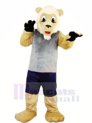 Lion with Grey Vest Mascot Costumes Adult