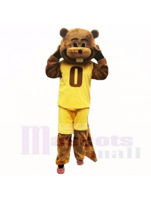 Sport Yellow Suit Beaver Mascot Costumes School