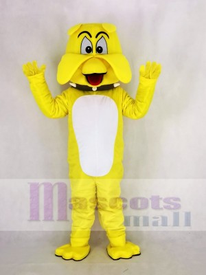 Yellow Bulldog Mascot Costume Cartoon 