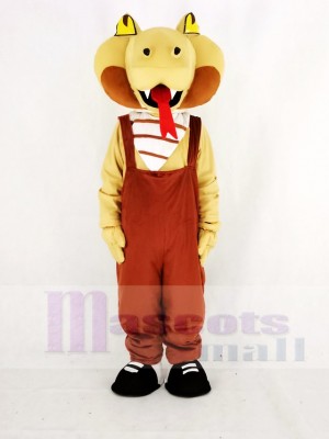 Realistic Cobra Snake in Brown Mascot Costume College