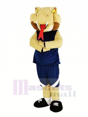 The Cobra Snake with Blue Sportswear Mascot Costume Animal