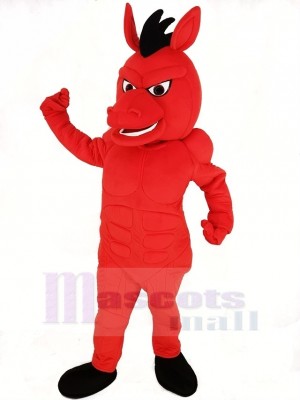 Fierce Red Mustang Horse Mascot Costume