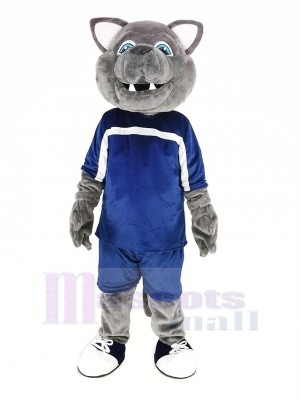 Gray Wolf in Sport Suit Mascot Costume Animal