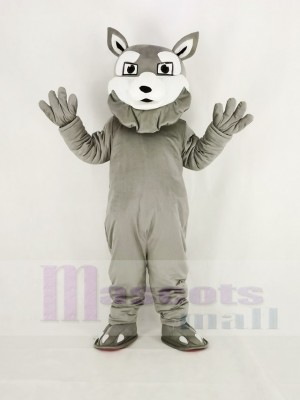 Power Gray Husky Dog Mascot Costume Cartoon