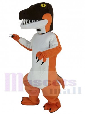 Orange and White Dinosaur Mascot Costume Animal