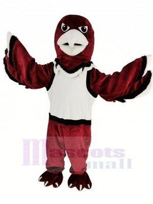 Red Warhawk Eagle with White Vest Mascot Costume