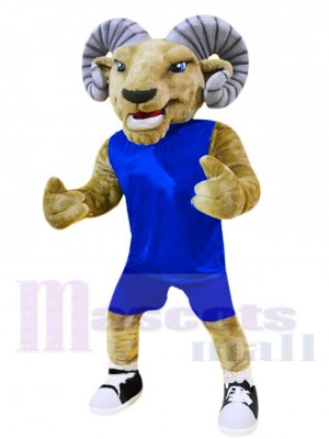 Royal Blue Jersey Ram Mascot Costume Animal