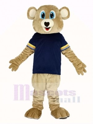 Brown Bear with Black T-Shirt Mascot Costume