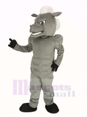 Power Gray Horse with White Hair Mascot Costume