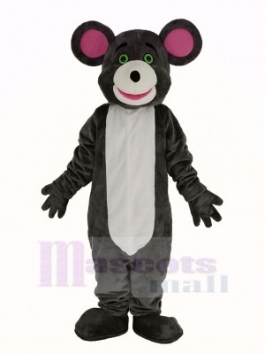 Gray Mouse Pink Ears Mascot Costume Animal