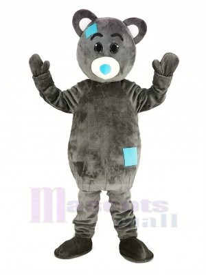Gray Teddy Bear Mascot Costume Cartoon Male	