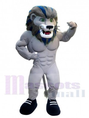Grey Power Lion Mascot Costume Animal