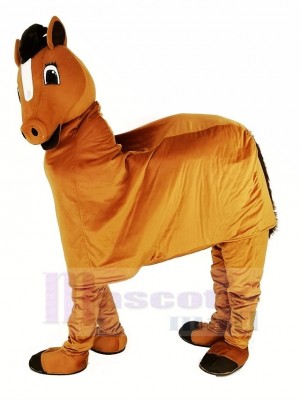 Funny Brown New 2 Person Horse Mascot Costume