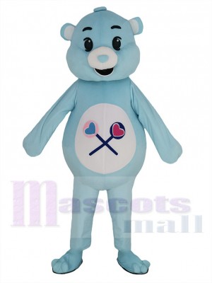 Blue Love Bear Mascot Costume Animal