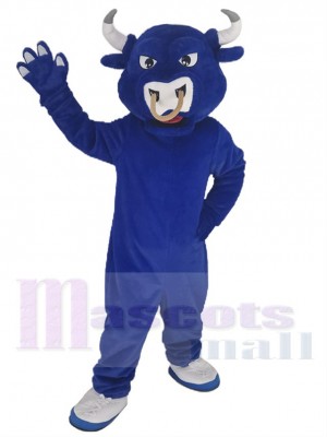 Sport Blue Bull Mascot Costume Animal