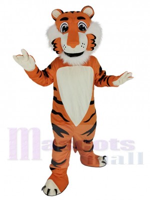 Friendly Orange Tiger Mascot Costume Animal