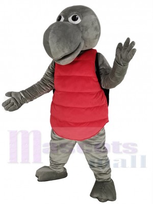 Grey and Red Sea Turtle Mascot Costume Animal