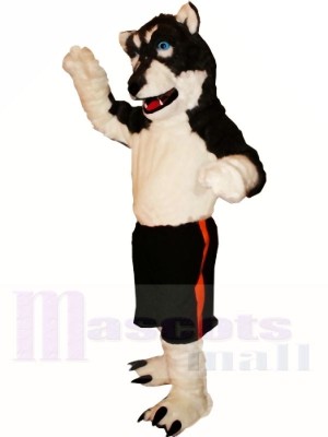 Black & White Wolf Mascot Costumes 