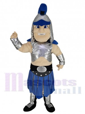 Brave Blue Spartan Warrior Mascot Costume People