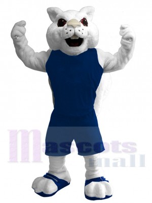 White Squirrel Mascot Costume Animal in Blue Jersey