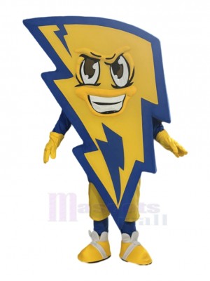 Yellow Angular Lightning Mascot Costume