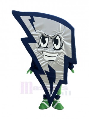 Silver Angular Lightning Mascot Costume