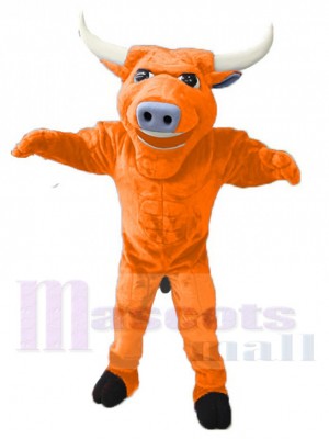 Strong Orange Bull Mascot Costume Animal