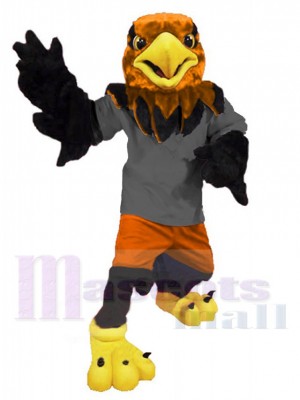 Agile Hawk Mascot Costume Animal with Orange Head