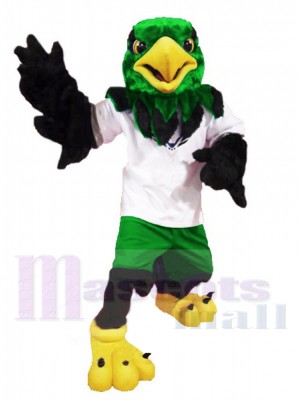 Green Head Hawk Mascot Costume Animal