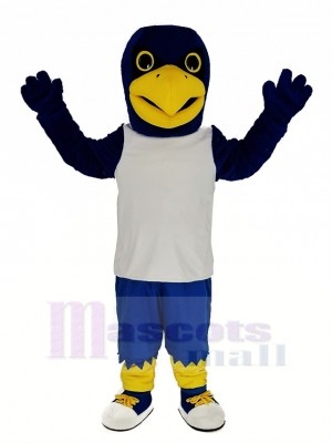 Blue Eagle in White Vest Mascot Costume