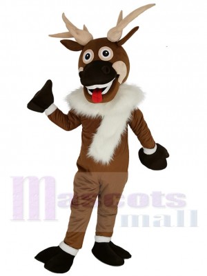 Christmas Reindeer Mascot Costume Animal with White Scarf