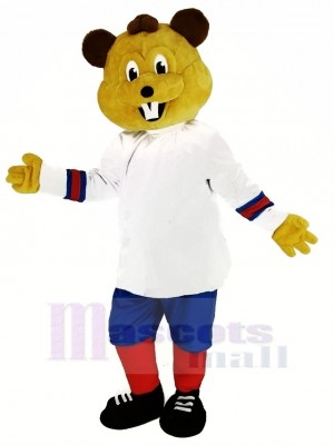 Brown Beaver with White Coat Mascot Costume Animal