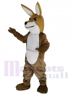 Friendly Brown Kangaroo Mascot Costume Animal