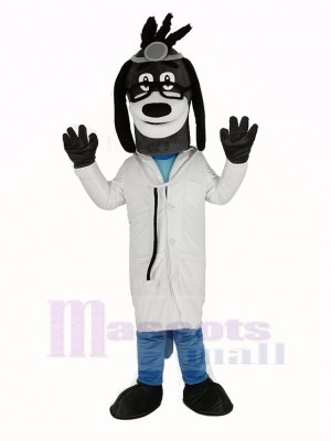 Doctor Hound Dog with Glasses Mascot Costume Animal